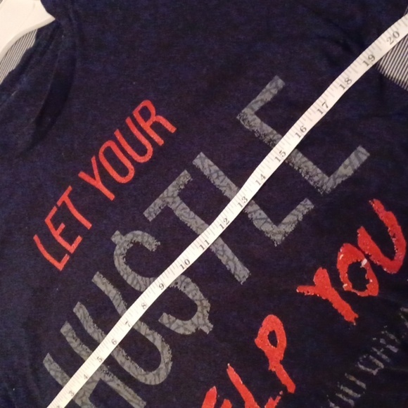 🍭🌺Black Graphic Tee with Red and Gray Text - Picture 6 of 7